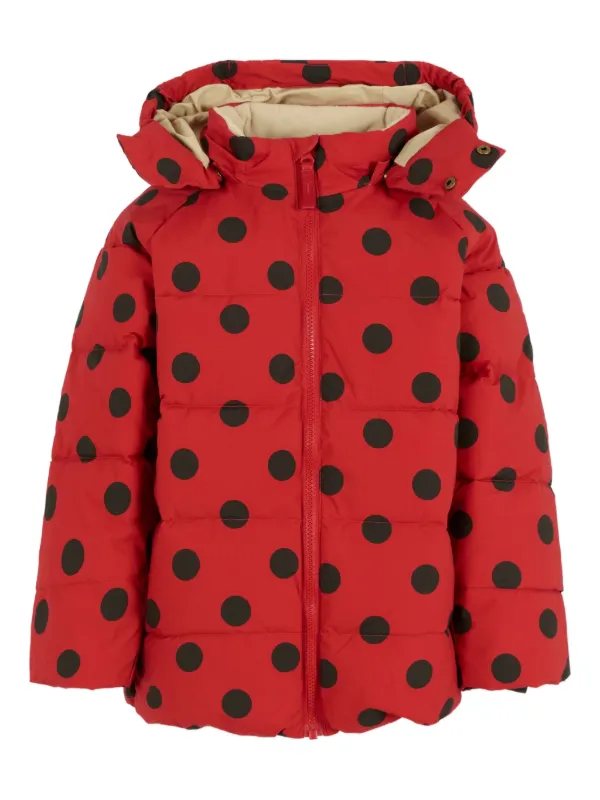 Konges Sløjd polka-dot Puffer Jacket Red FARFETCH PH