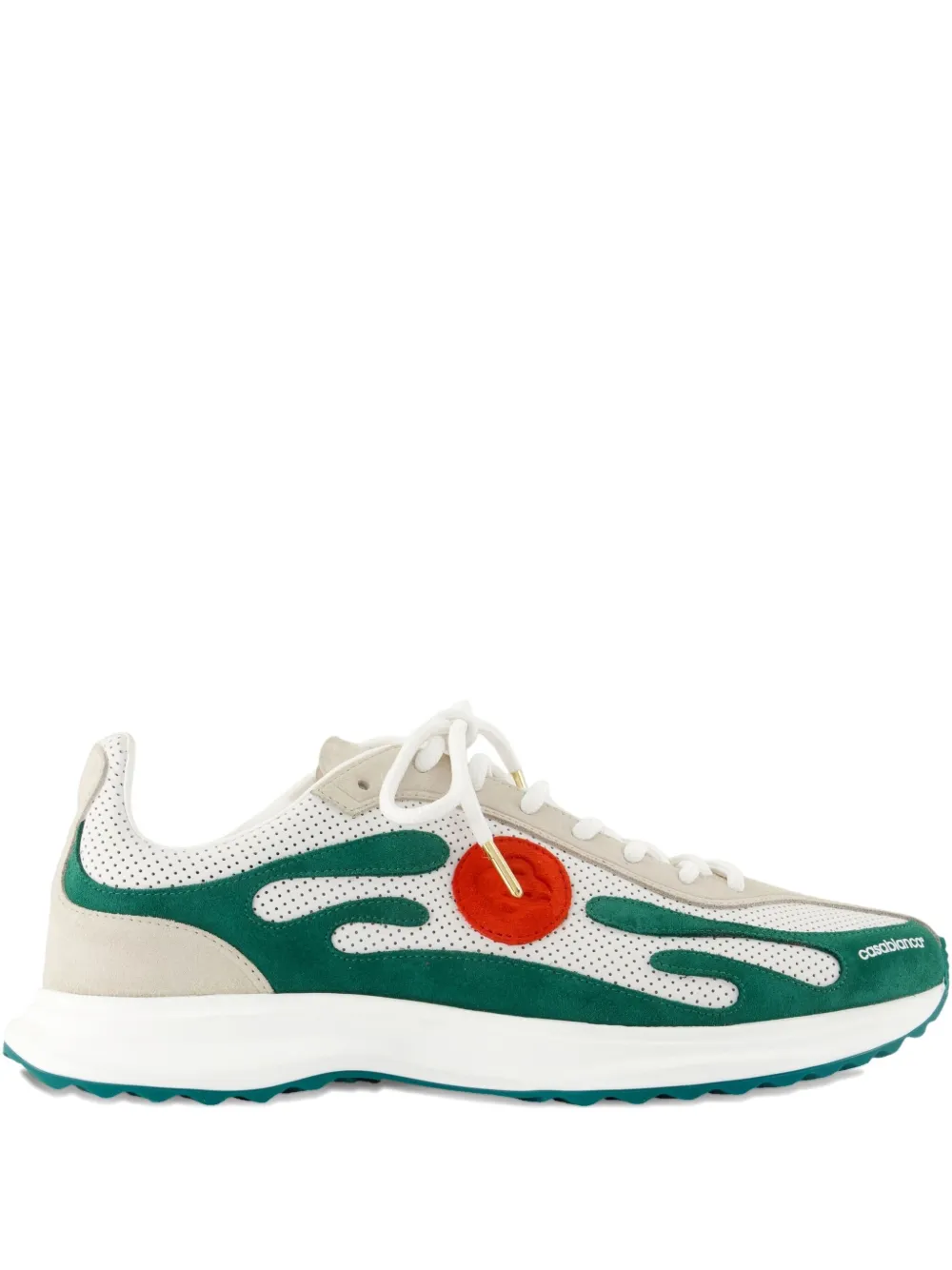 Casablanca Stade flame-pattern perforated sneakers - ホワイト Casablanca Stade flame-pattern perforated sneakers - ホワイト