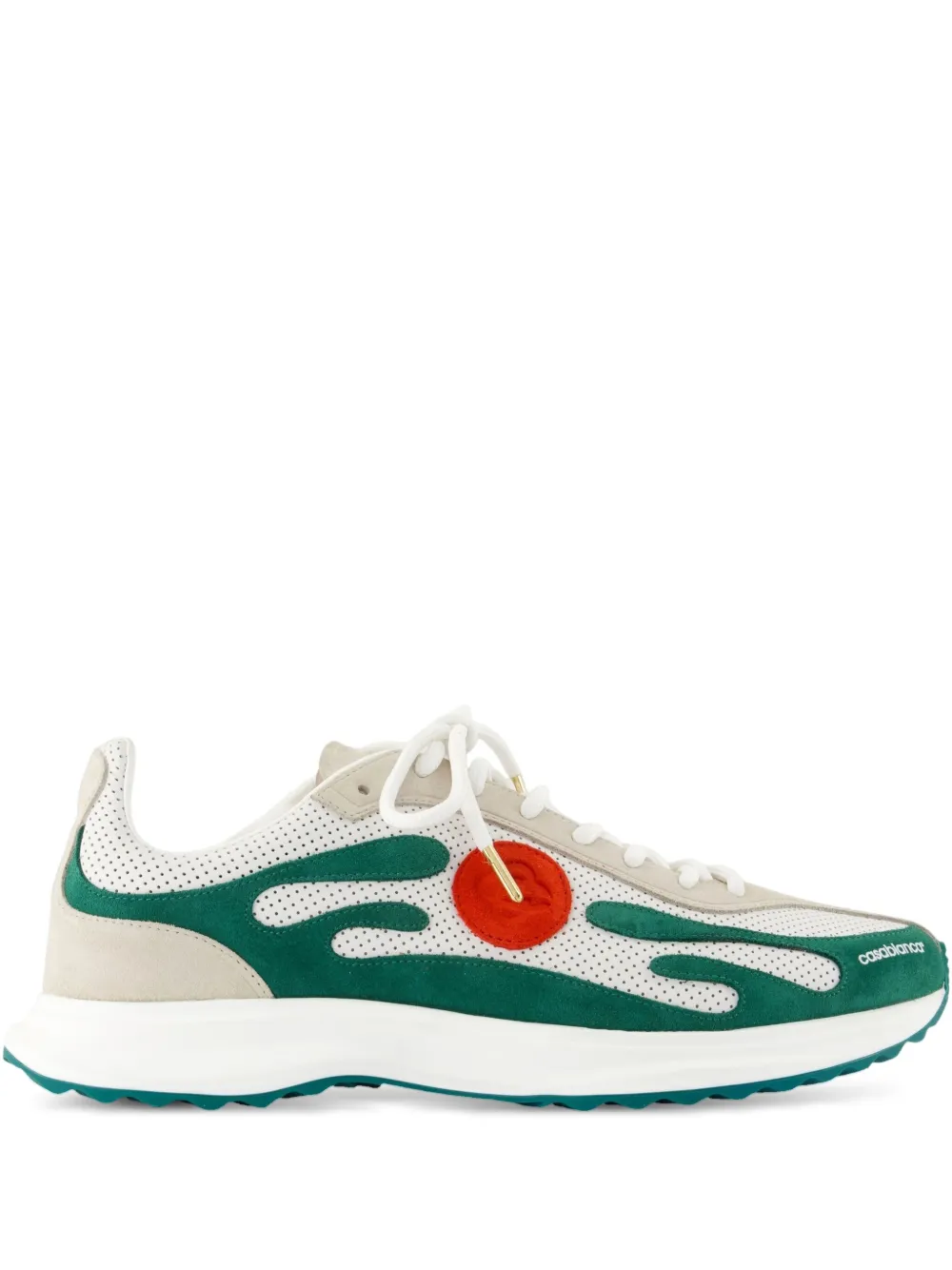 Casablanca Stade flame-pattern perforated sneakers White