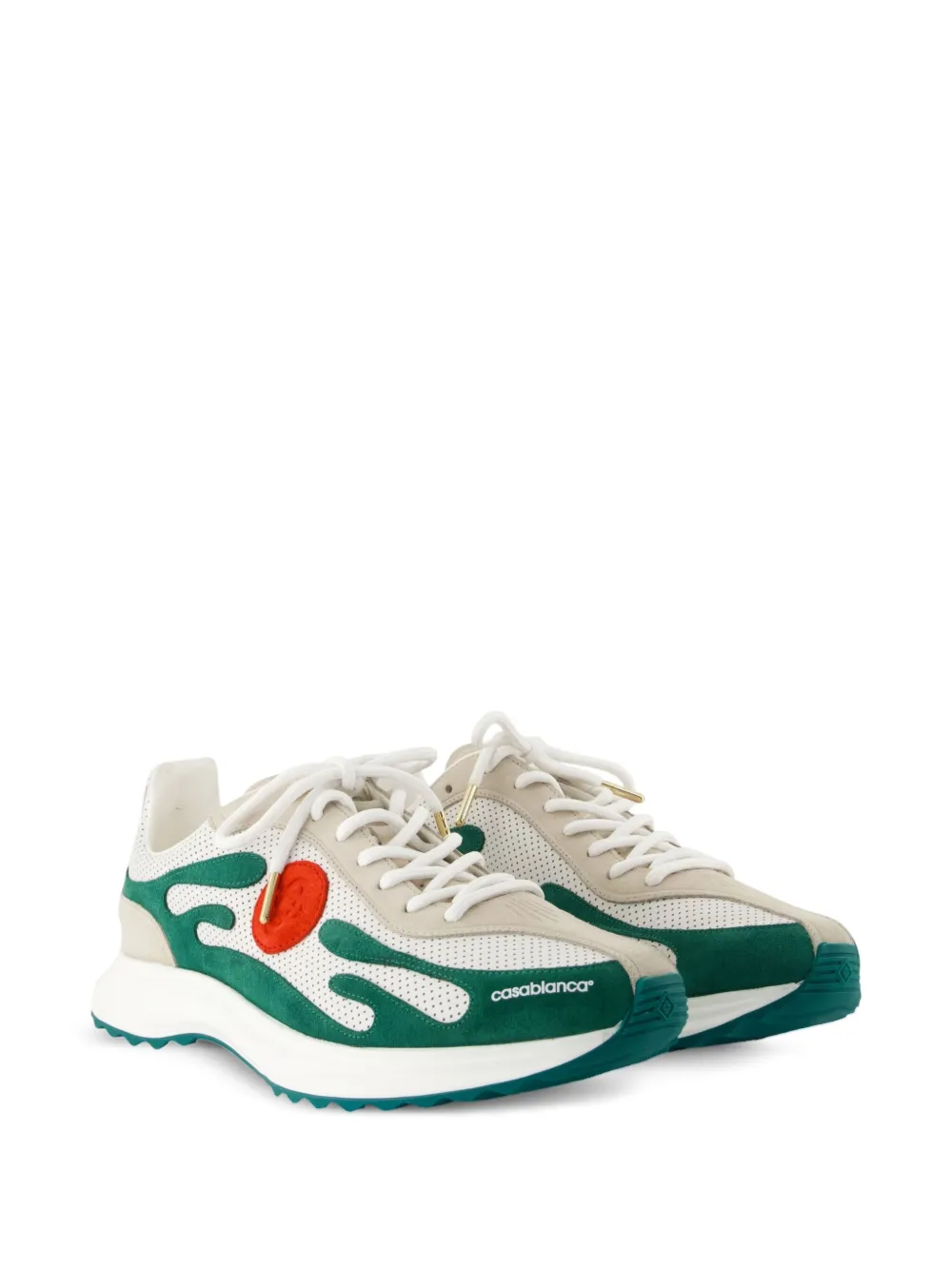 Casablanca Stade geperforeerde sneakers met vlammenpatroon Wit