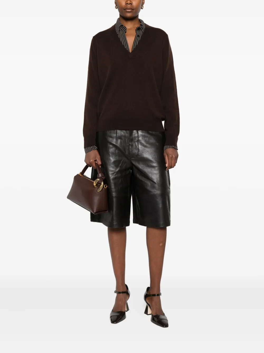 Allude V-neck long-sleeve sweater | Knitted Sweaters | Image 2