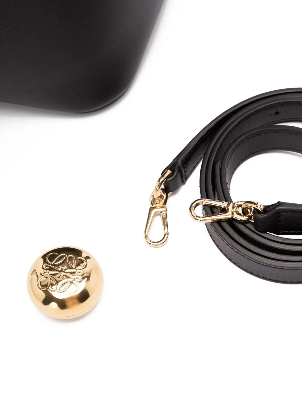 LOEWE Pebble mini bucket-tas Zwart