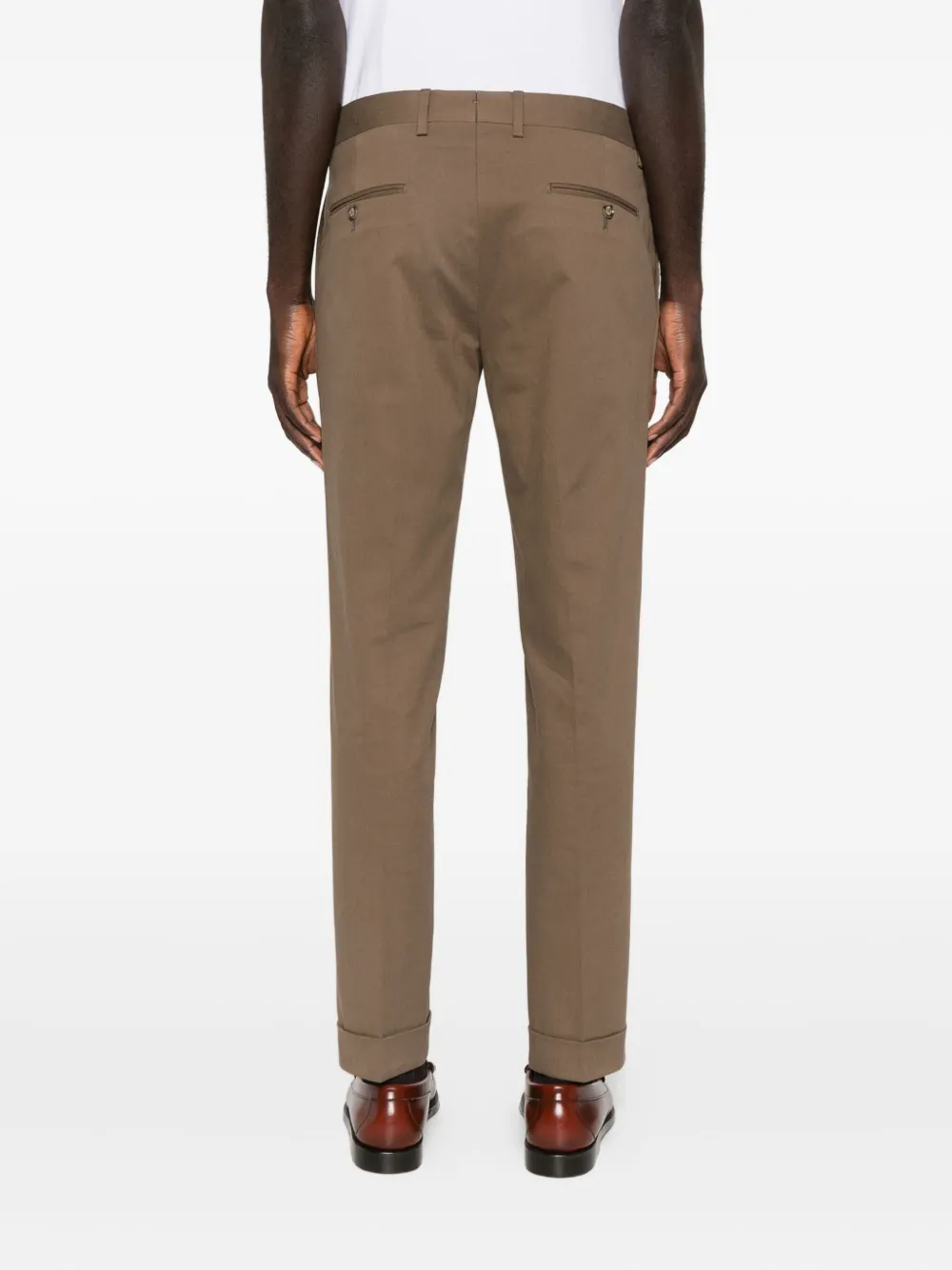 Barba Napoli Turn-up Trousers In Brown