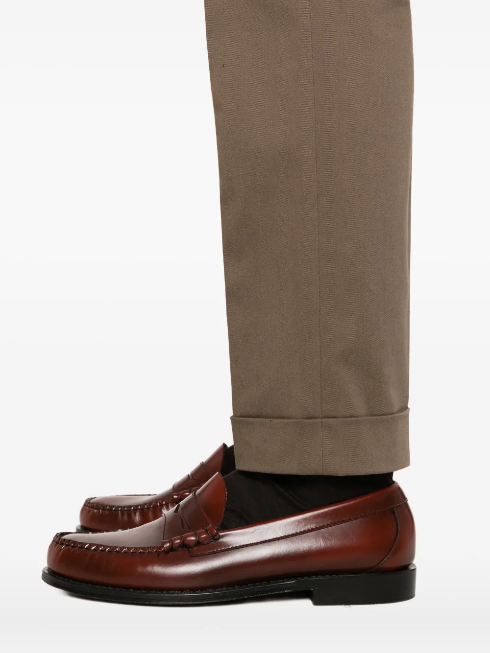 Barba Napoli Turn-up Trousers In Brown