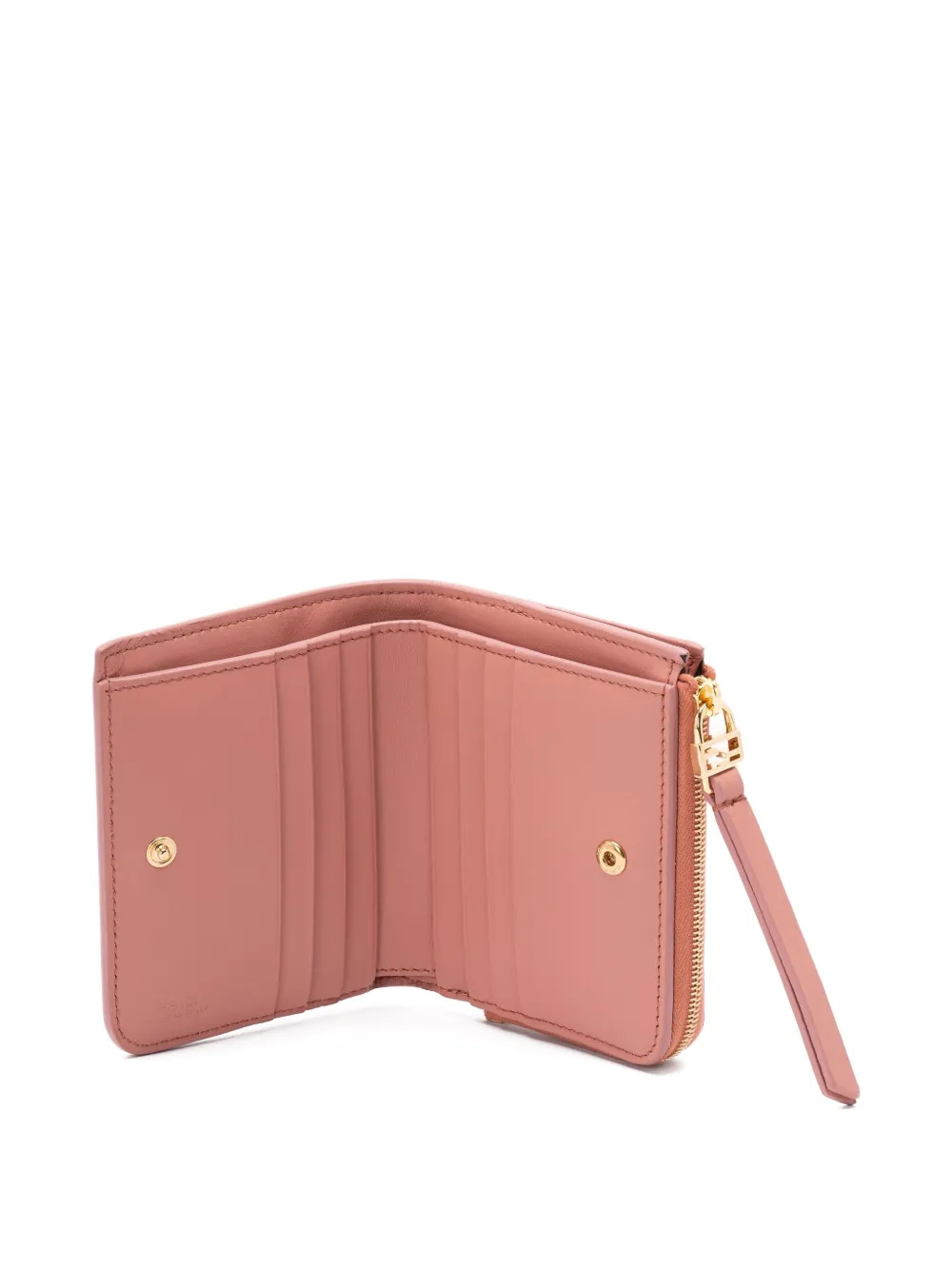 Fendi Slim Baguette Wallet In Pink Nappa With Ff Motif Women In Pink