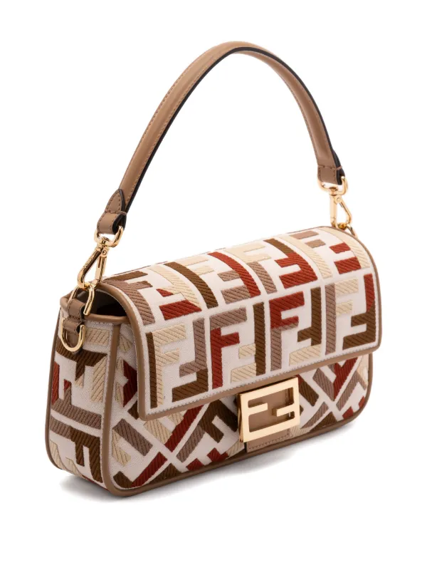 FENDI モノグラム バゲット ショルダーバッグ M | ニュートラル
