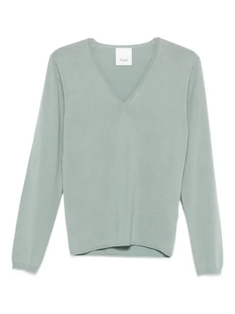 Allude V-neck long-sleeve sweater