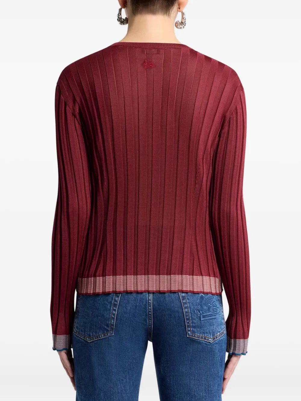 ETRO Geribbelde sweater Rood