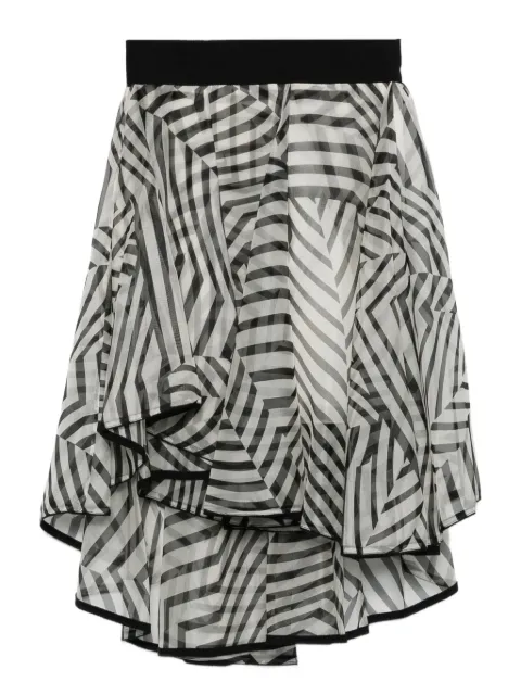 Gemy Maalouf stripe-pattern ruffle-details midi skirt