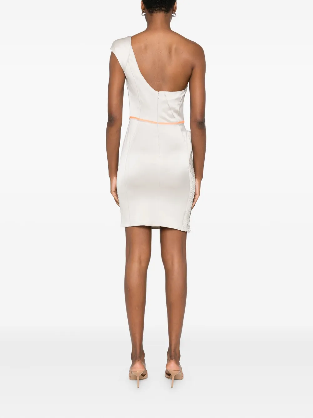 Gemy Maalouf One-shoulder Sequin-embellishment Mini Dress In White