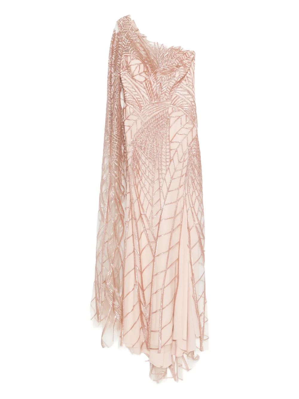 Gemy Maalouf bead-embellished one-shoulder dress | Pink | Image 1