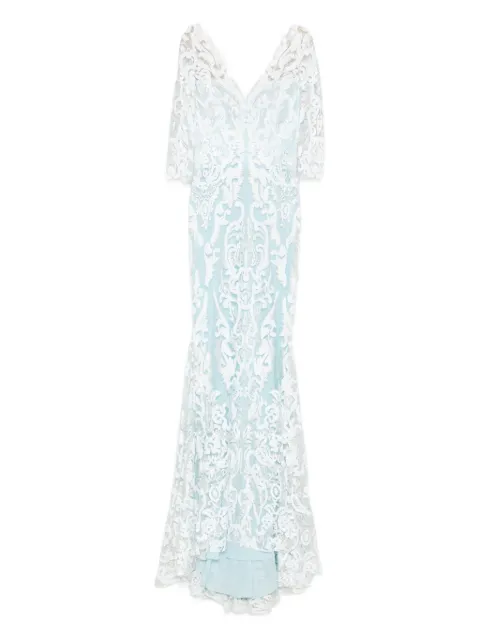 Gemy Maalouf lace-overlay gown