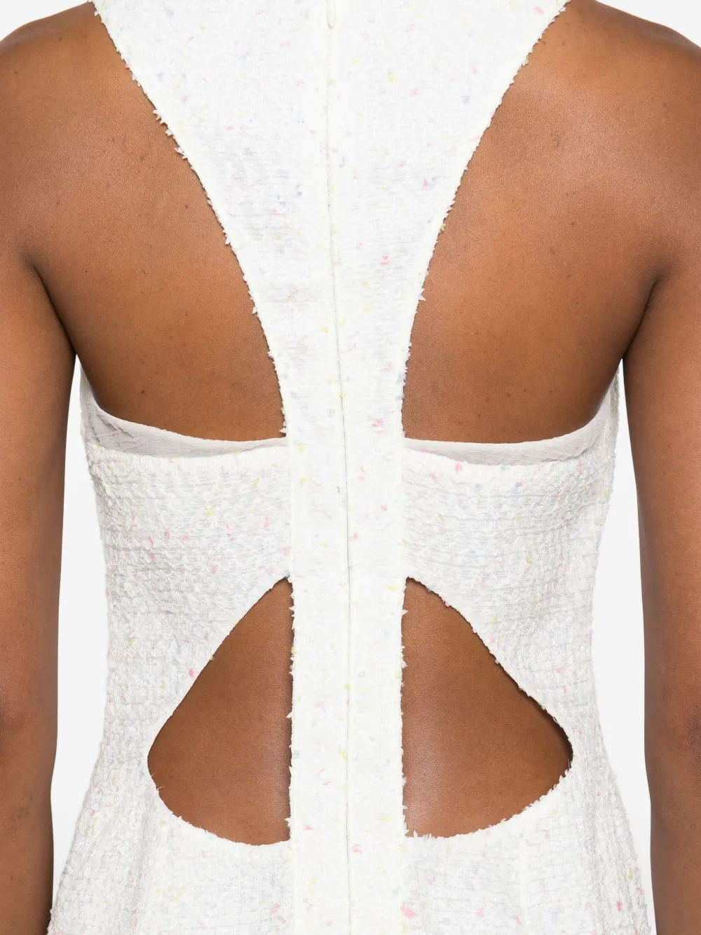 Gemy Maalouf Mini-jurk met diepe ronde hals en vlakken Wit