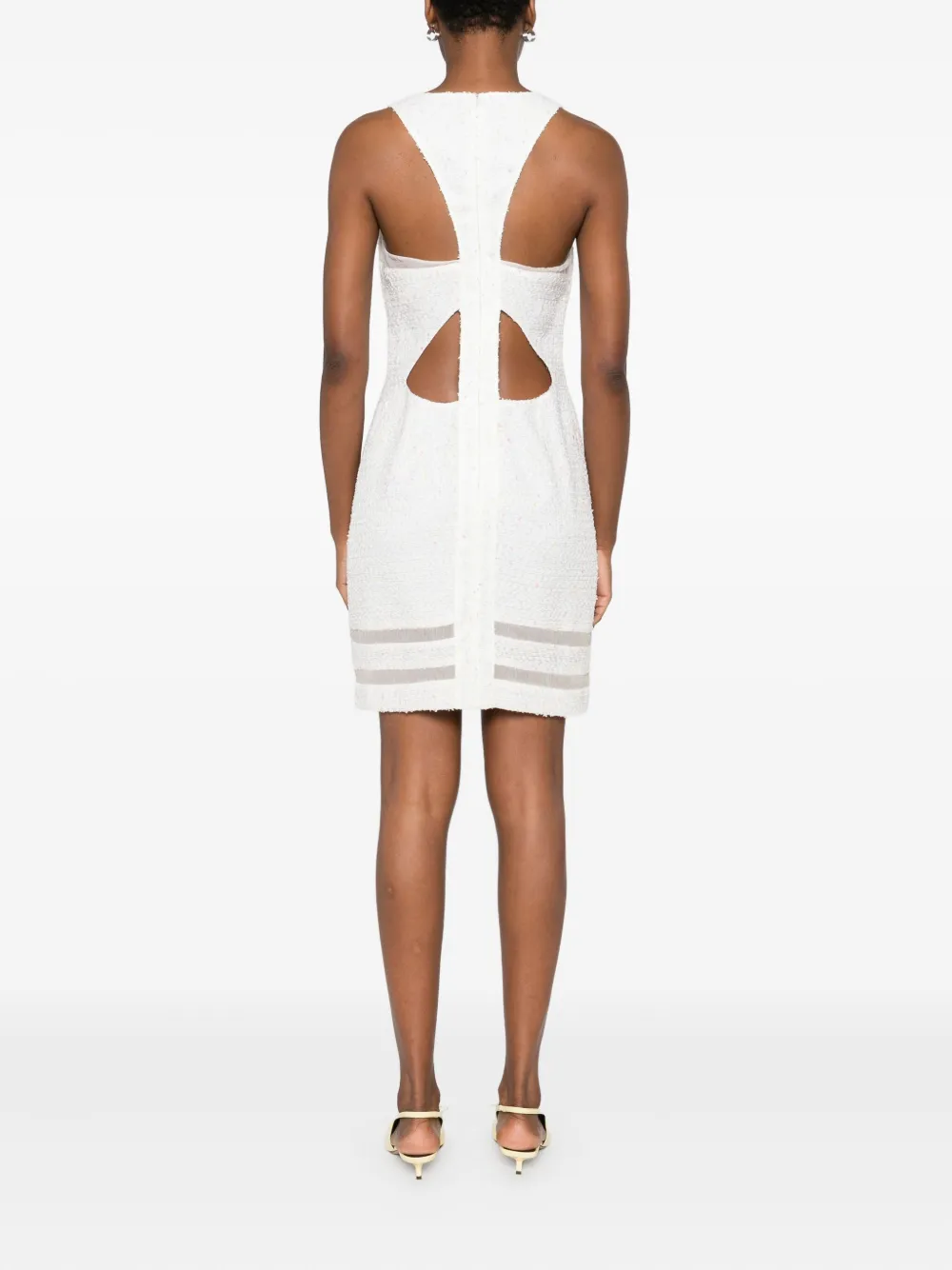 Gemy Maalouf Mini-jurk met diepe ronde hals en vlakken Wit