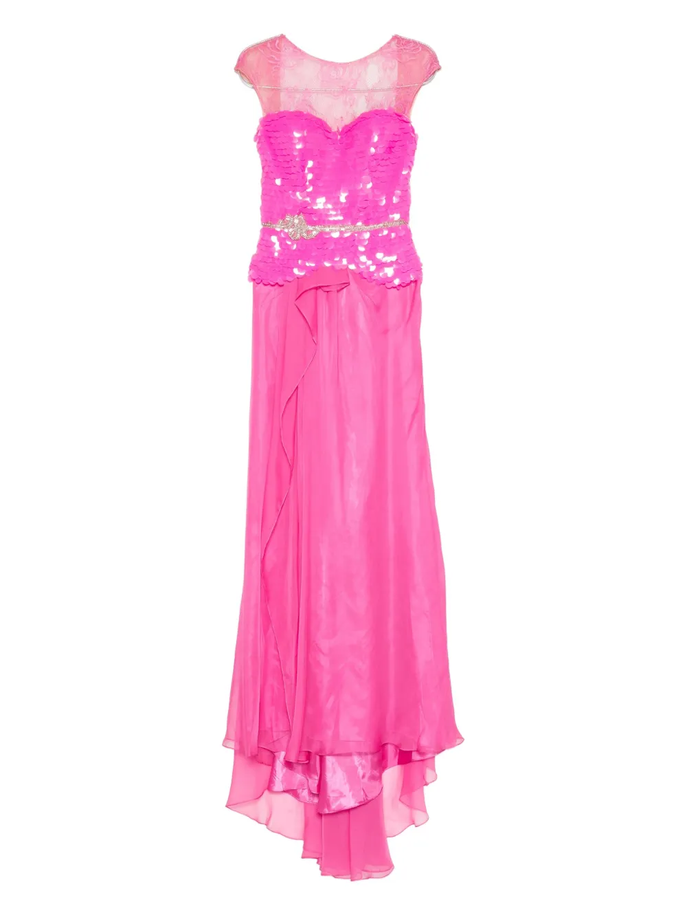 Gemy Maalouf Abito da sera con paillettes - Rosa