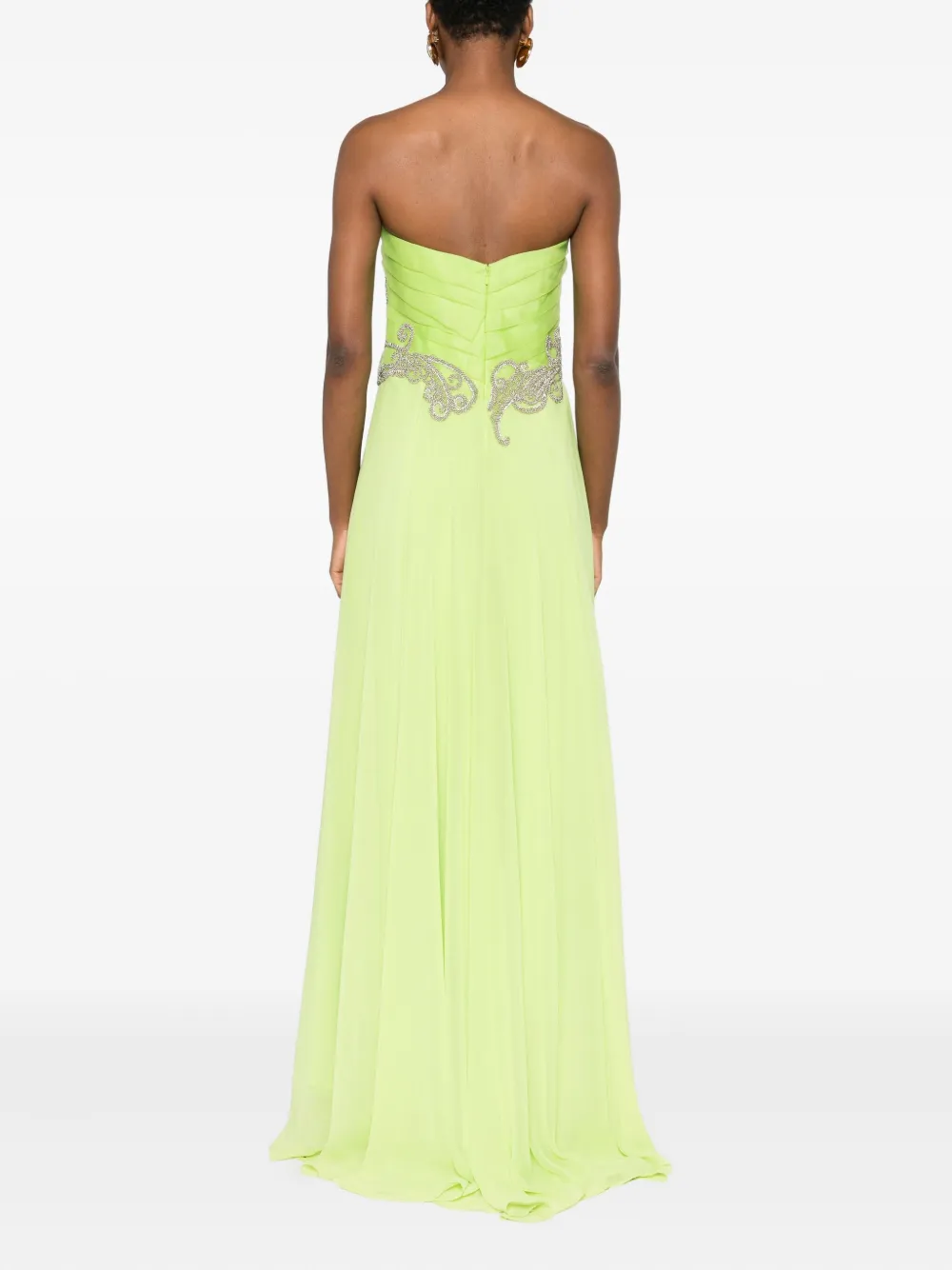 Gemy Maalouf Verfraaide jurk met ruches Groen