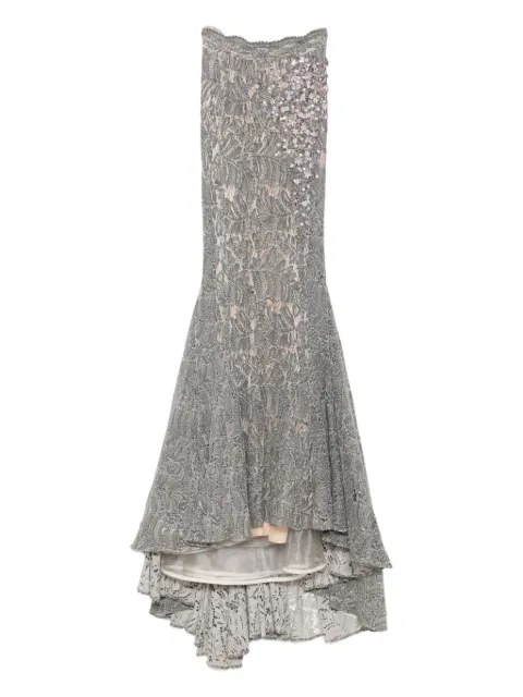 Gemy Maalouf bead-embellished lace skirt