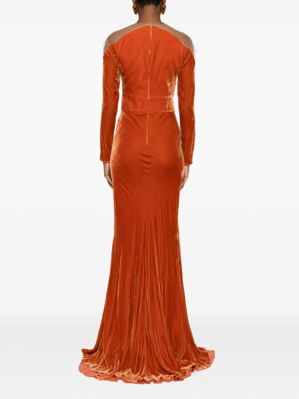 Gemy Maalouf Velvet V-neck Maxi Dress In Multi