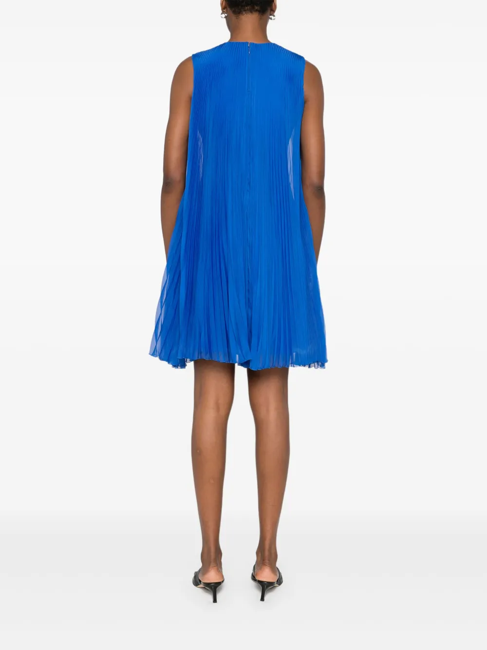 Gemy Maalouf Pleated Sleeveless Dress In Blue