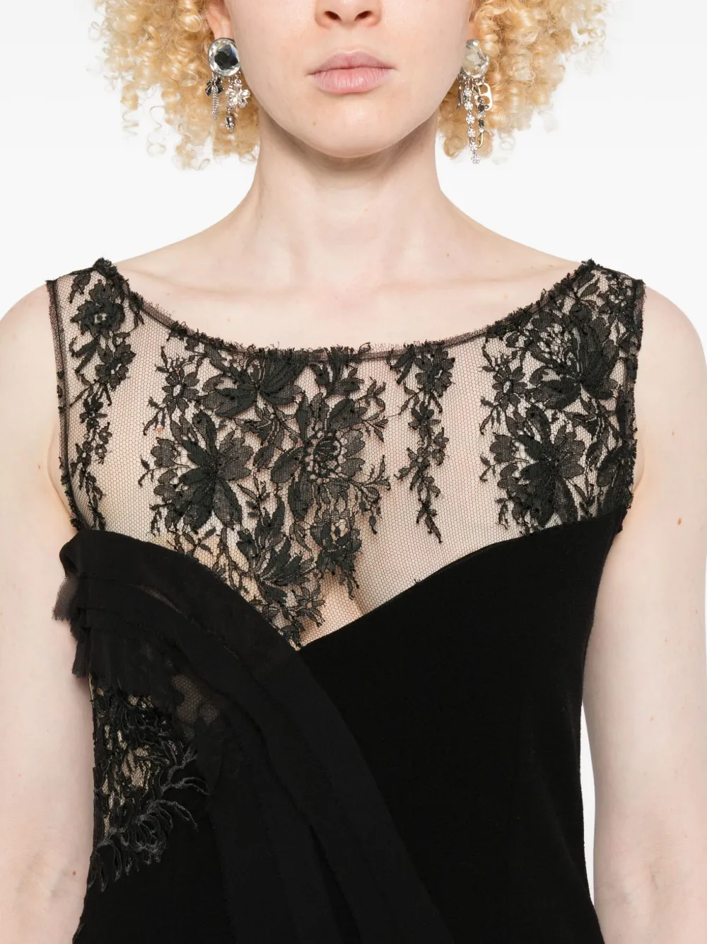 Gemy Maalouf Lace-panelled Minidress In Black