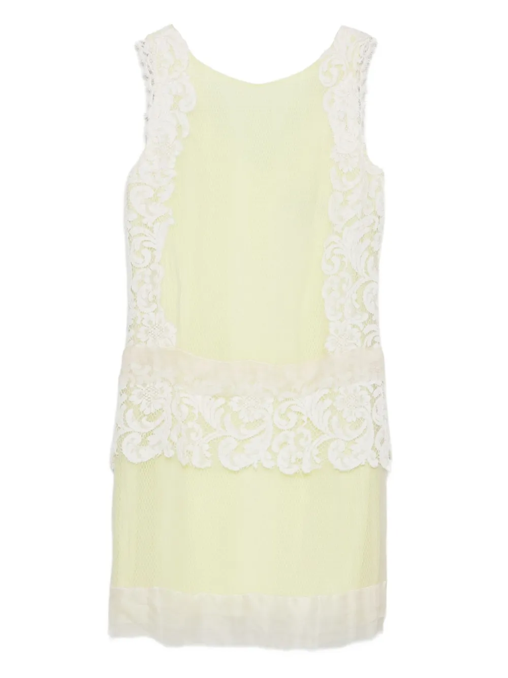 Gemy Maalouf lace-panelling sleeveless dress | Yellow | Image 1