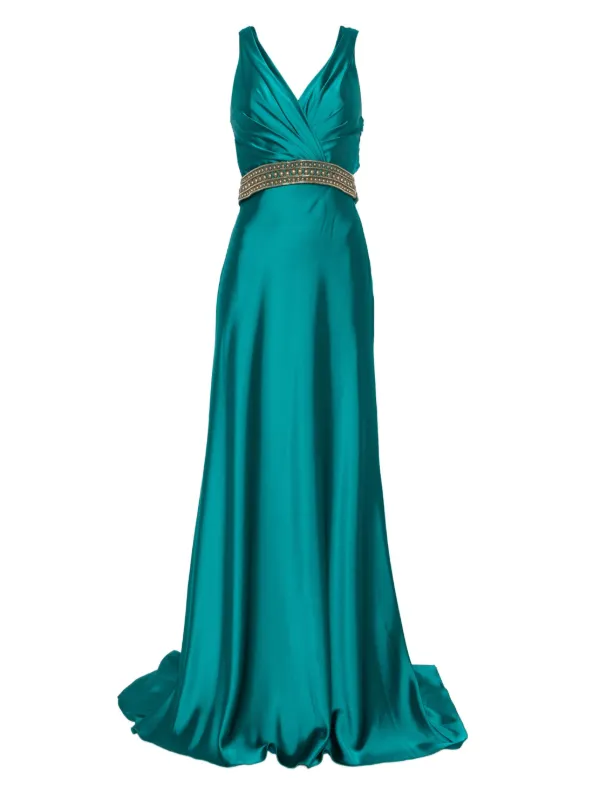 green emerald velvet dress Asymmetrical Draped Dress