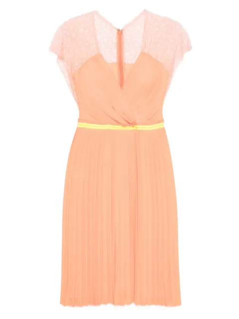 Gemy Maalouf lace-insert pleated mini dress