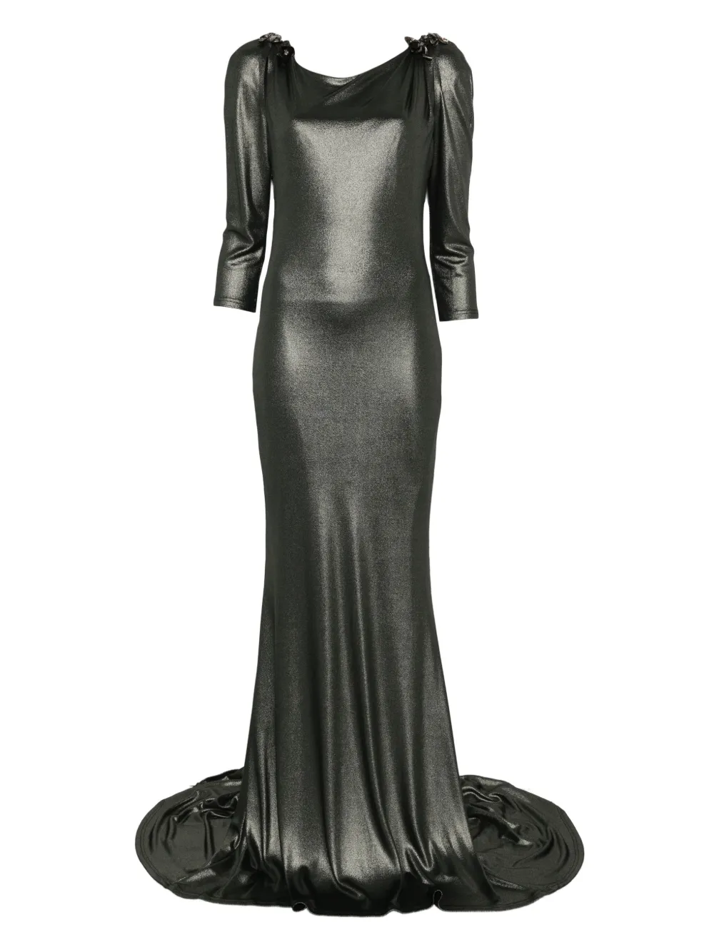 Gemy Maalouf embellished three-quarter sleeve dress | Grey | Image 1