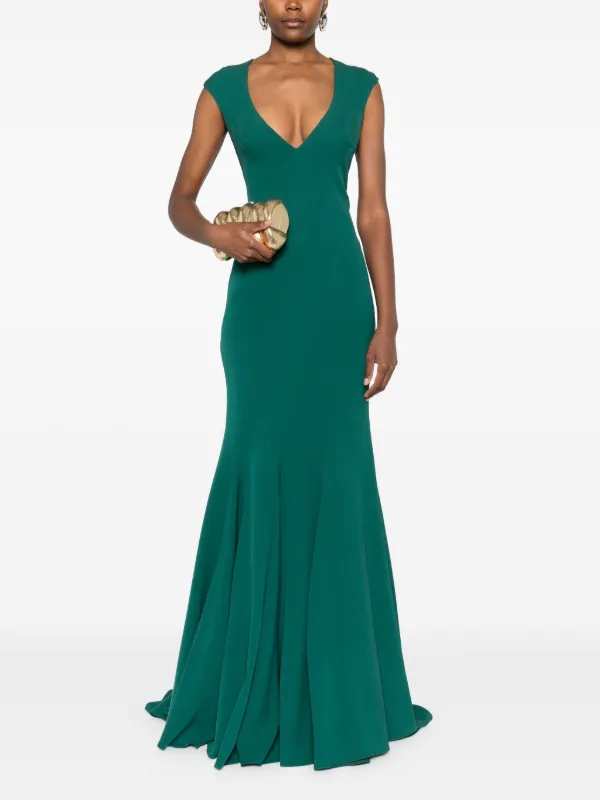 Gemy Maalouf open-back Mermaid Gown Green FARFETCH - Main Image