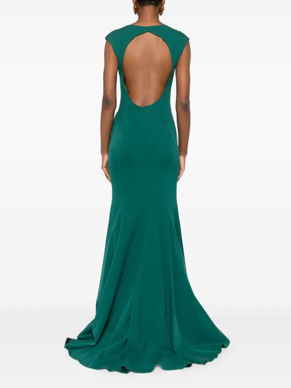 Gemy Maalouf Open-back Mermaid Gown - Green Gemy Maalouf Open-back Mermaid Gown - Green