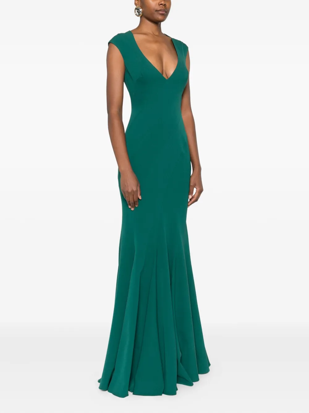 Gemy Maalouf Rückenfreies Meerjungfrauen-abendkleid In Green