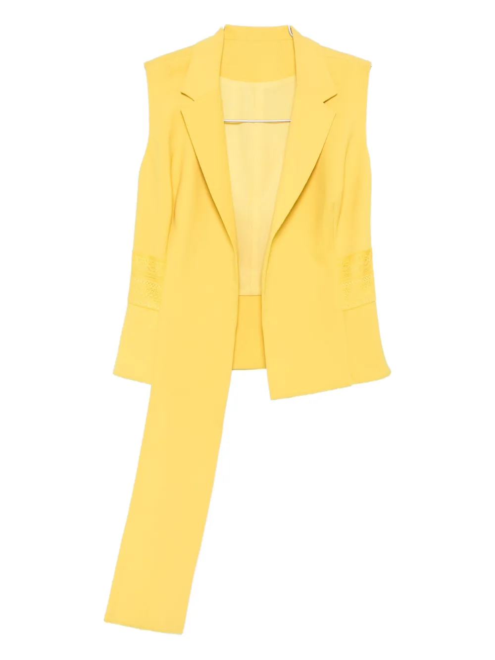 Gemy Maalouf lace-insert sleeveless waistcoat - Giallo