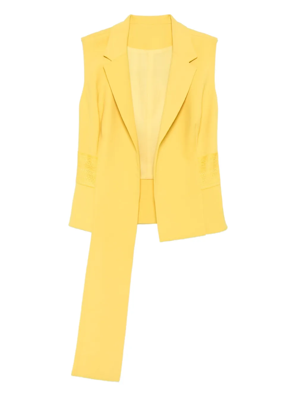 Gemy Maalouf Lace-insert Sleeveless Waistcoat In Yellow