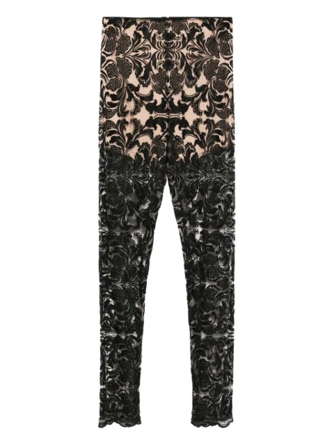 Gemy Maalouf Pantaloni in pizzo a fiori