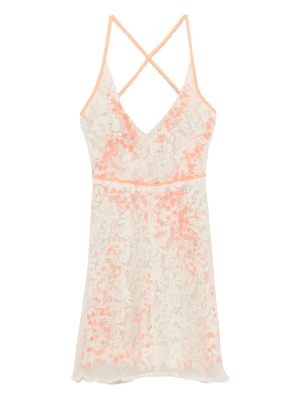 Gemy Maalouf Lace-pattern Mini Dress In Multi