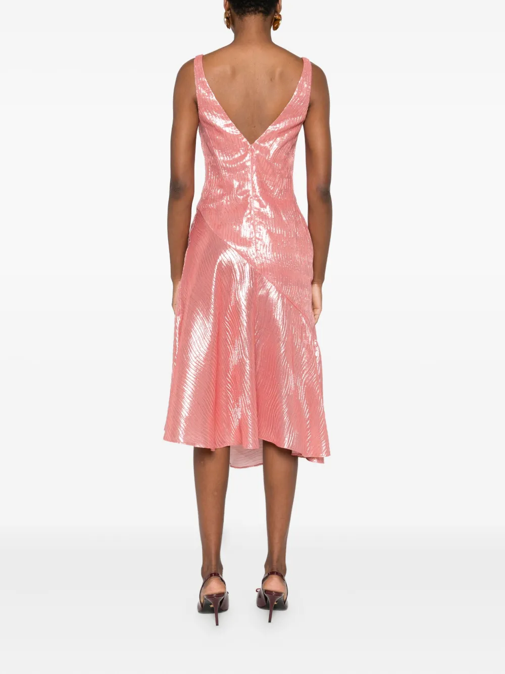 Gemy Maalouf Midi-jurk met asymmetrische afwerking Roze