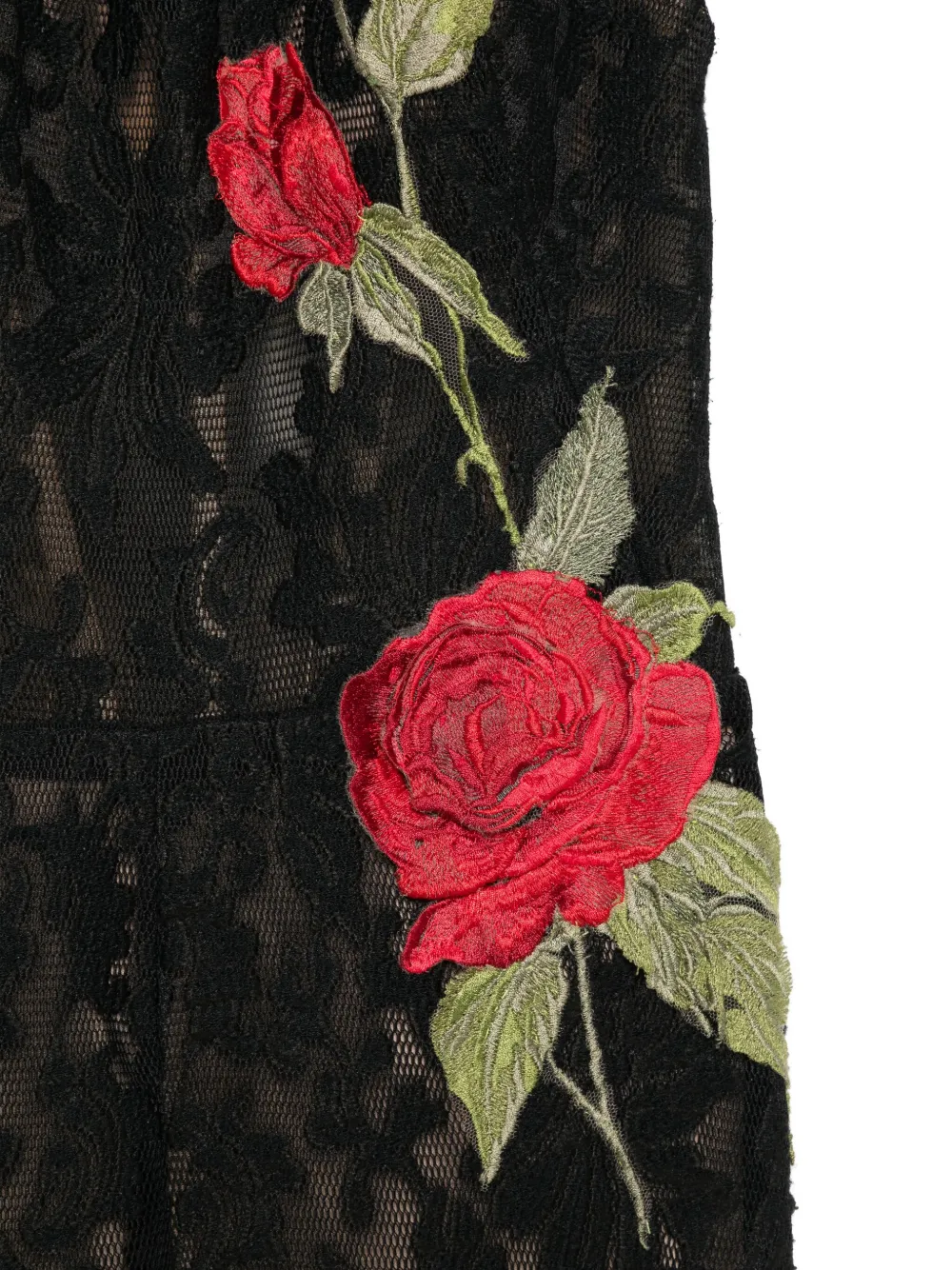 Gemy Maalouf Rose-embroidered Off-shoulder Jumpsuit In Black