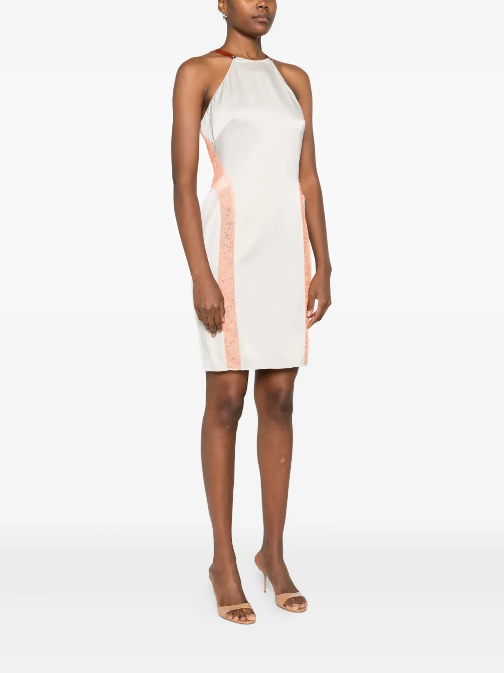 Gemy Maalouf Jurk met halternek en kant Wit