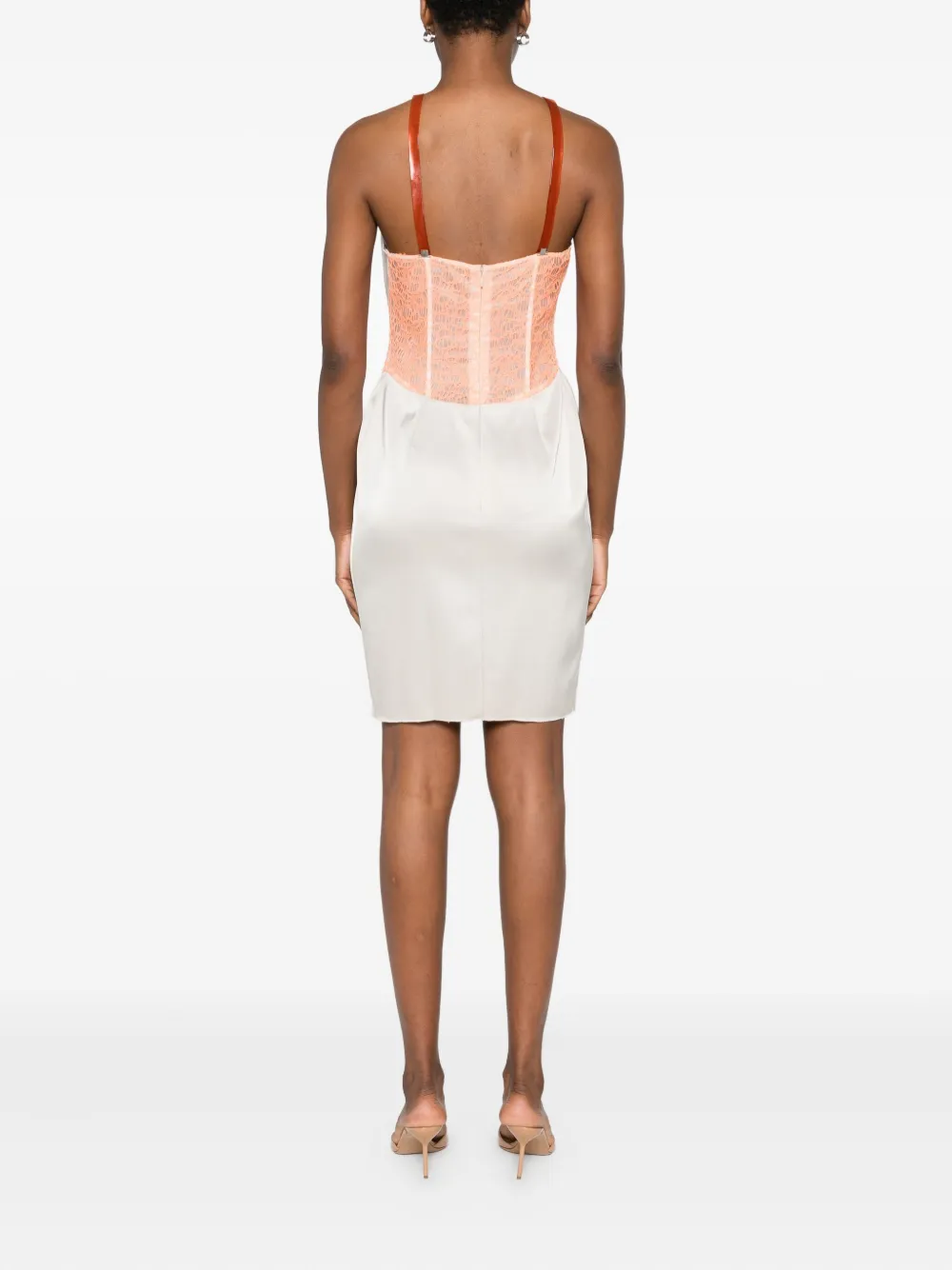 Gemy Maalouf Jurk met halternek en kant Wit