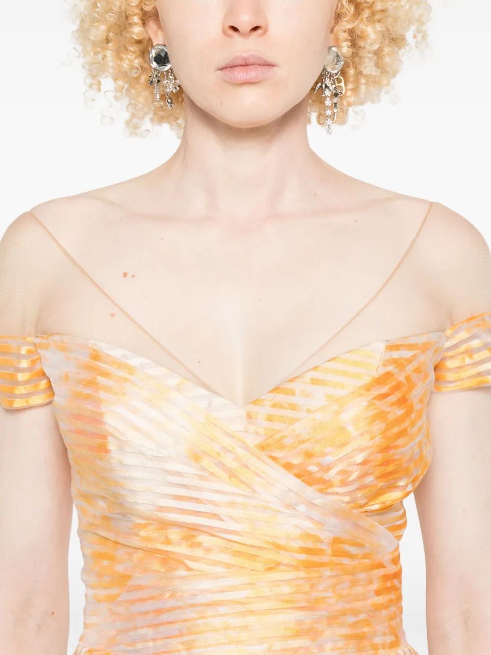 Gemy Maalouf Gestreepte jurk Geel