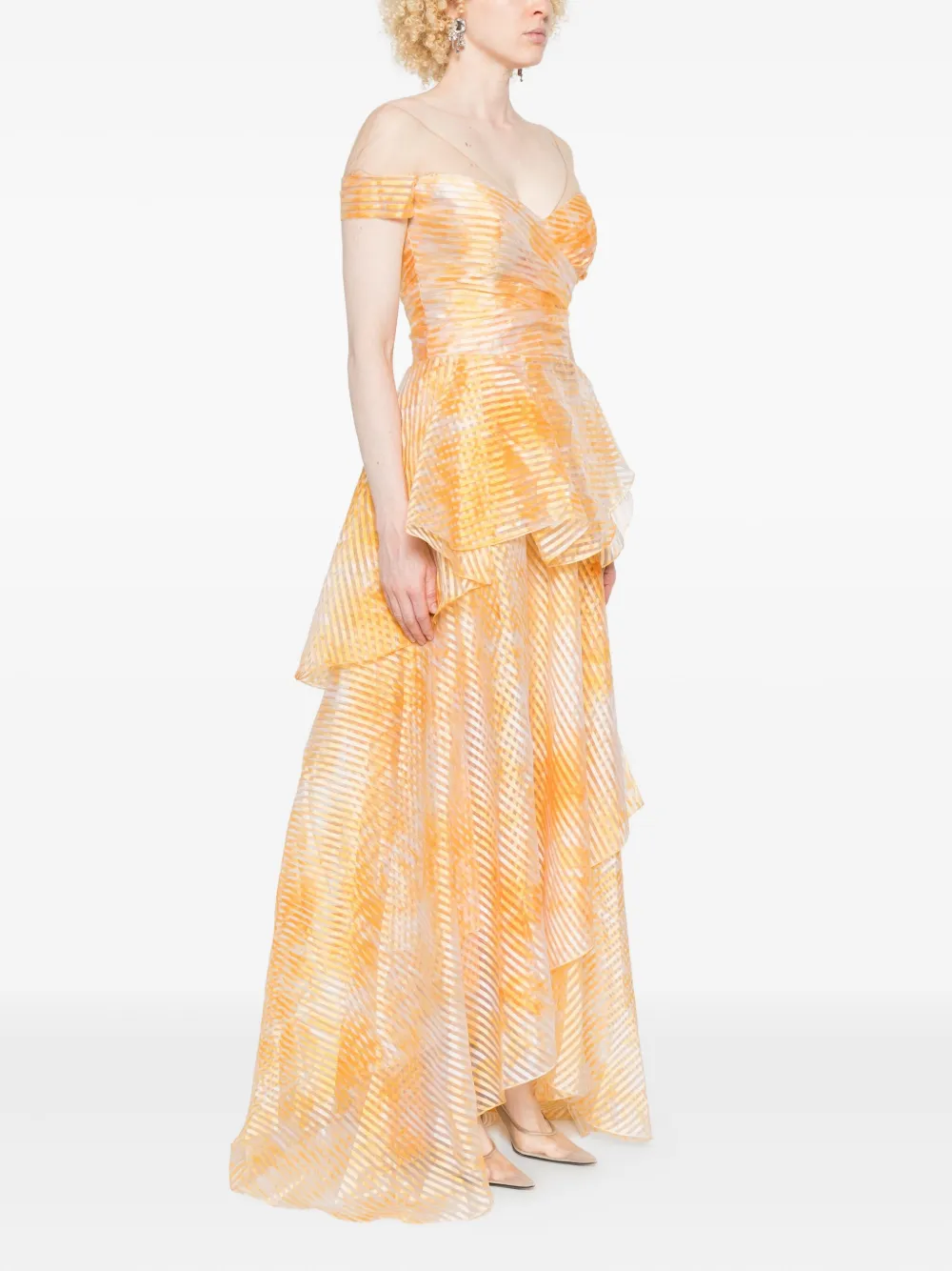 Gemy Maalouf Gestreepte jurk Geel