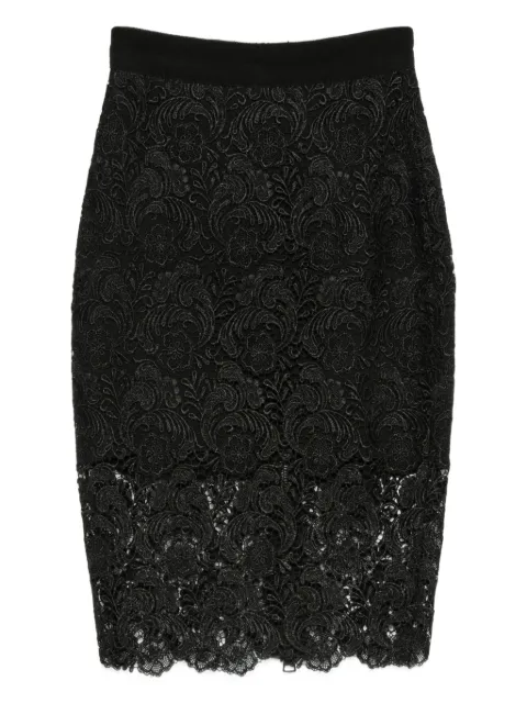 Gemy Maalouf lace-embellished pencil mini skirt