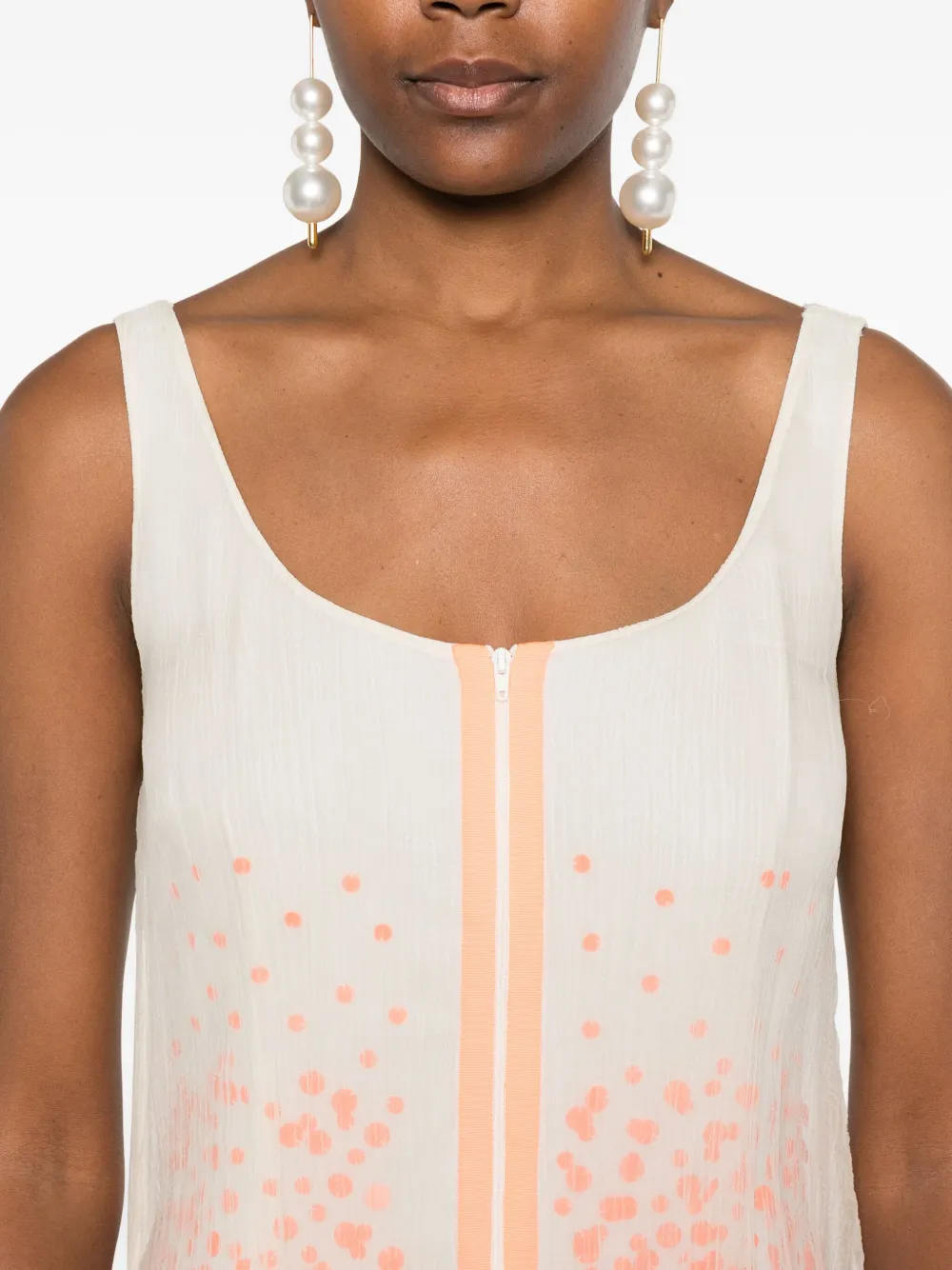 Gemy Maalouf Mouwloze mini-jurk met rits Wit