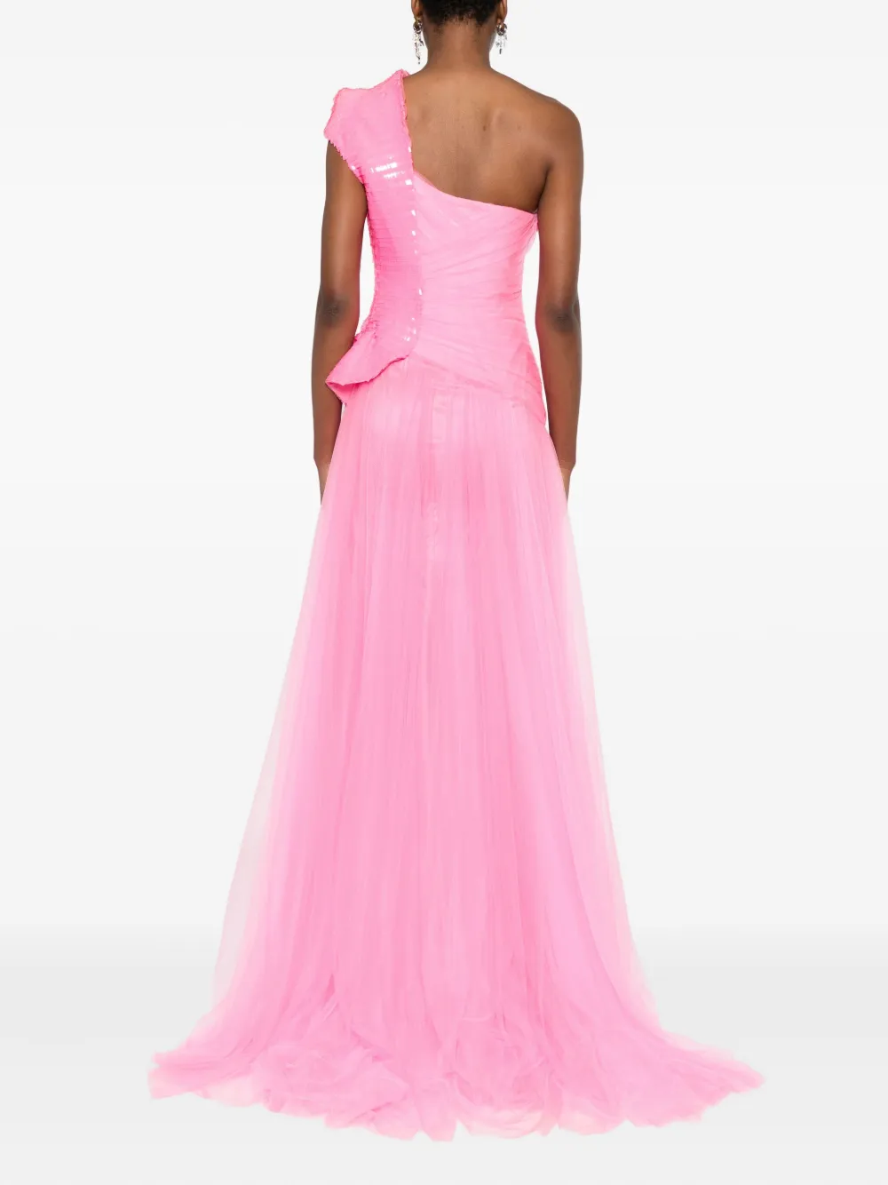Gemy Maalouf Asymmetrische maxi-jurk Roze