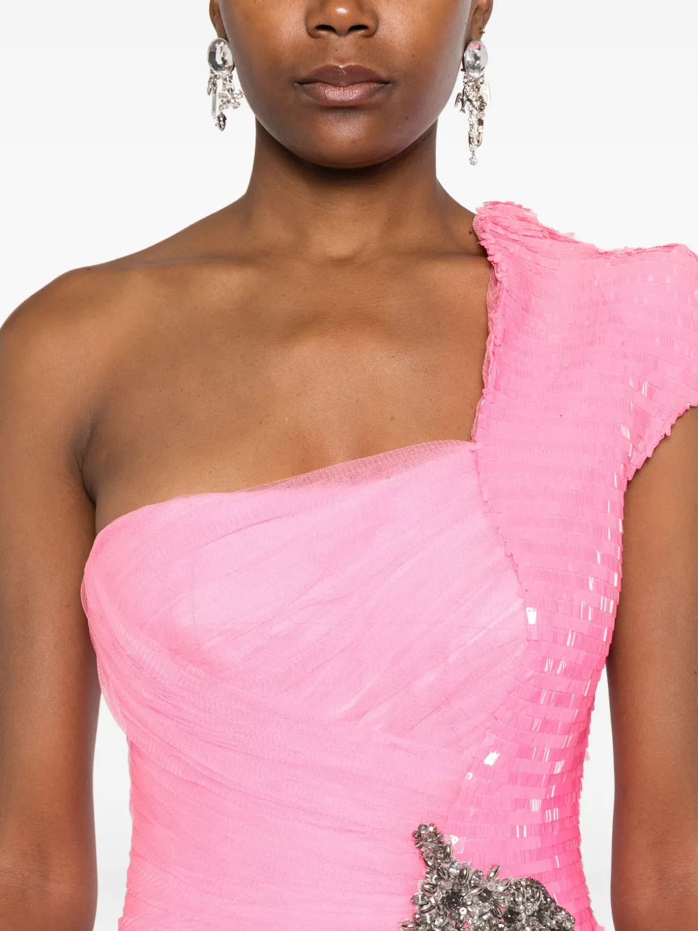 Gemy Maalouf Asymmetrische maxi-jurk Roze