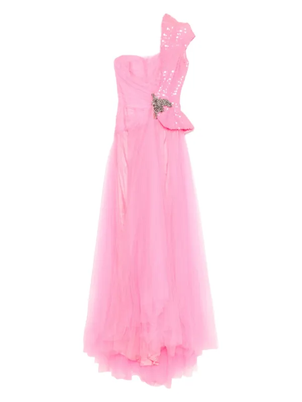 fitted lace wedding dress Shally Bhasin by Athena Women Embellished One Shoulder Maxi Dress   athenalifestyle.com