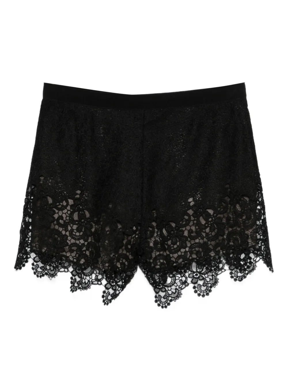 Gemy Maalouf shorts de encaje con dobladillo festoneado | negro | Image 1