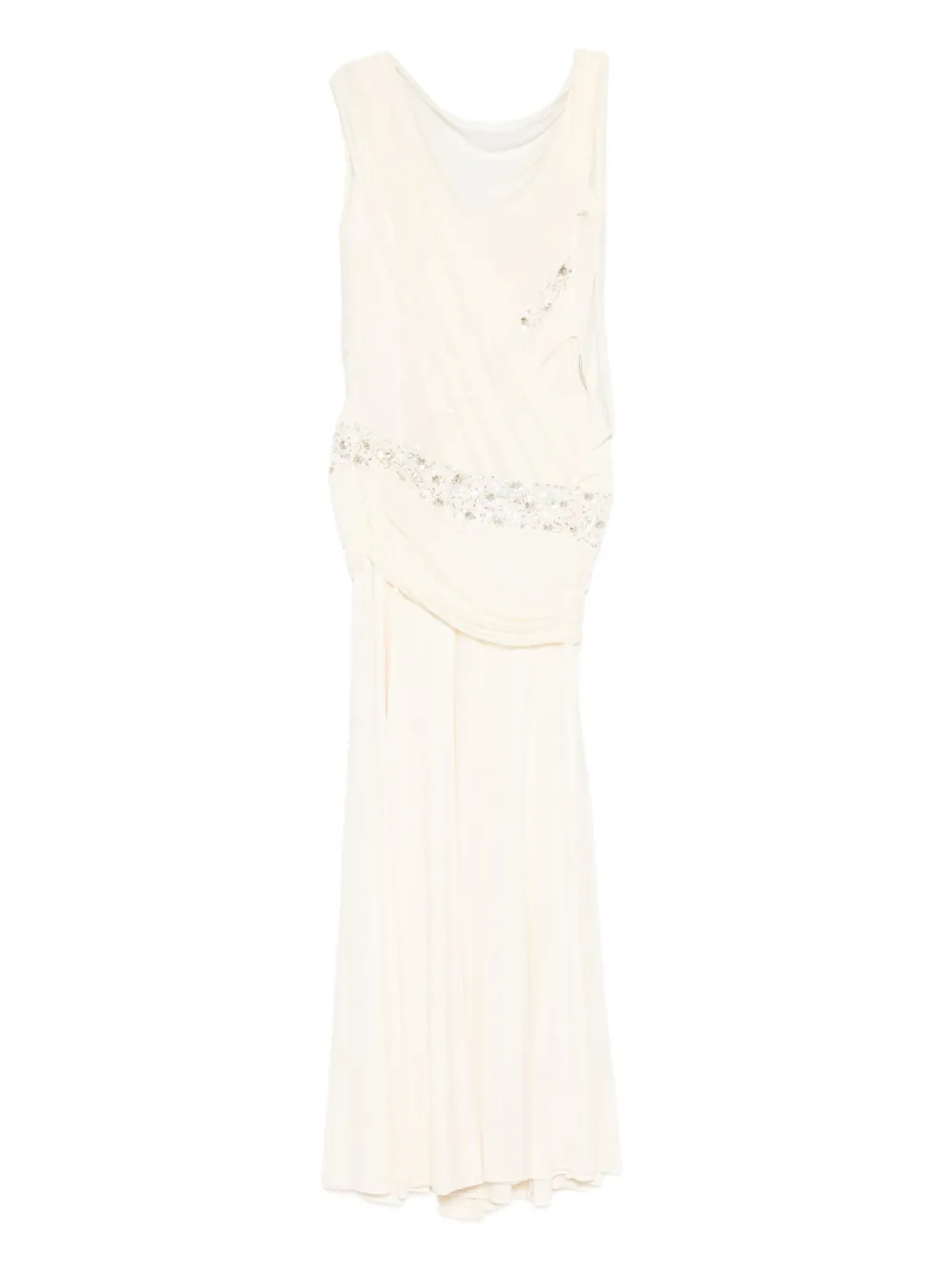 Gemy Maalouf embellished draped maxi dress | Neutrals | Image 1
