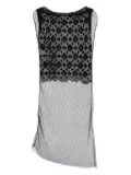 Gemy Maalouf geometric-pattern mesh top - Silver