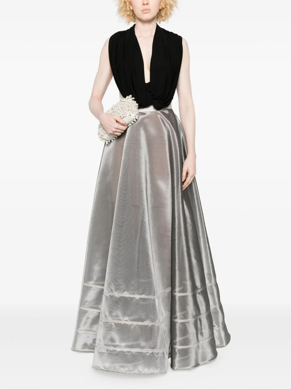 Gemy Maalouf Metallic gelaagde rok - Zilver